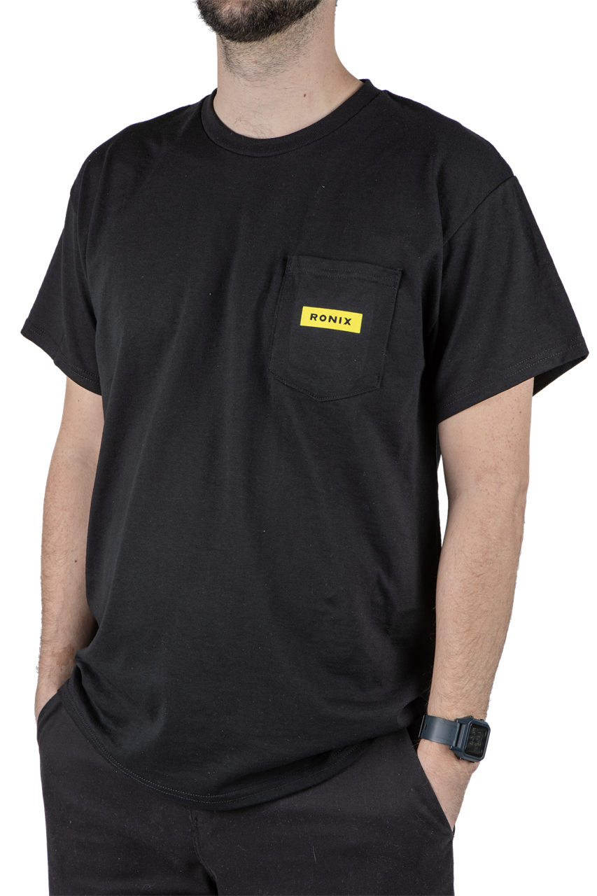 Megacorp - Pocket T-Shirt - Black / Yellow - 2XL