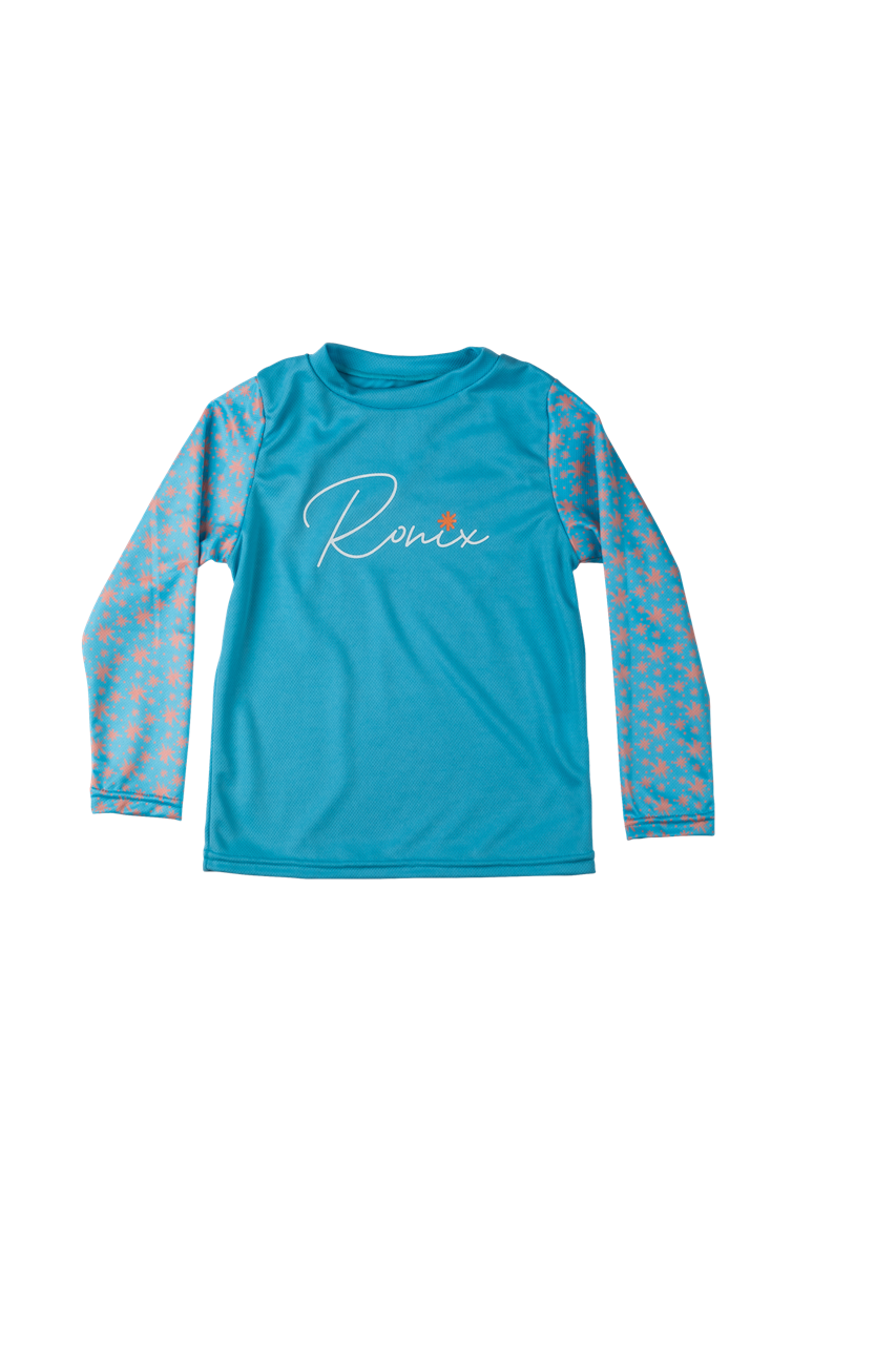 Girl's UV Shade Wick Dry Long Sleeve - Blue / Coral - Child