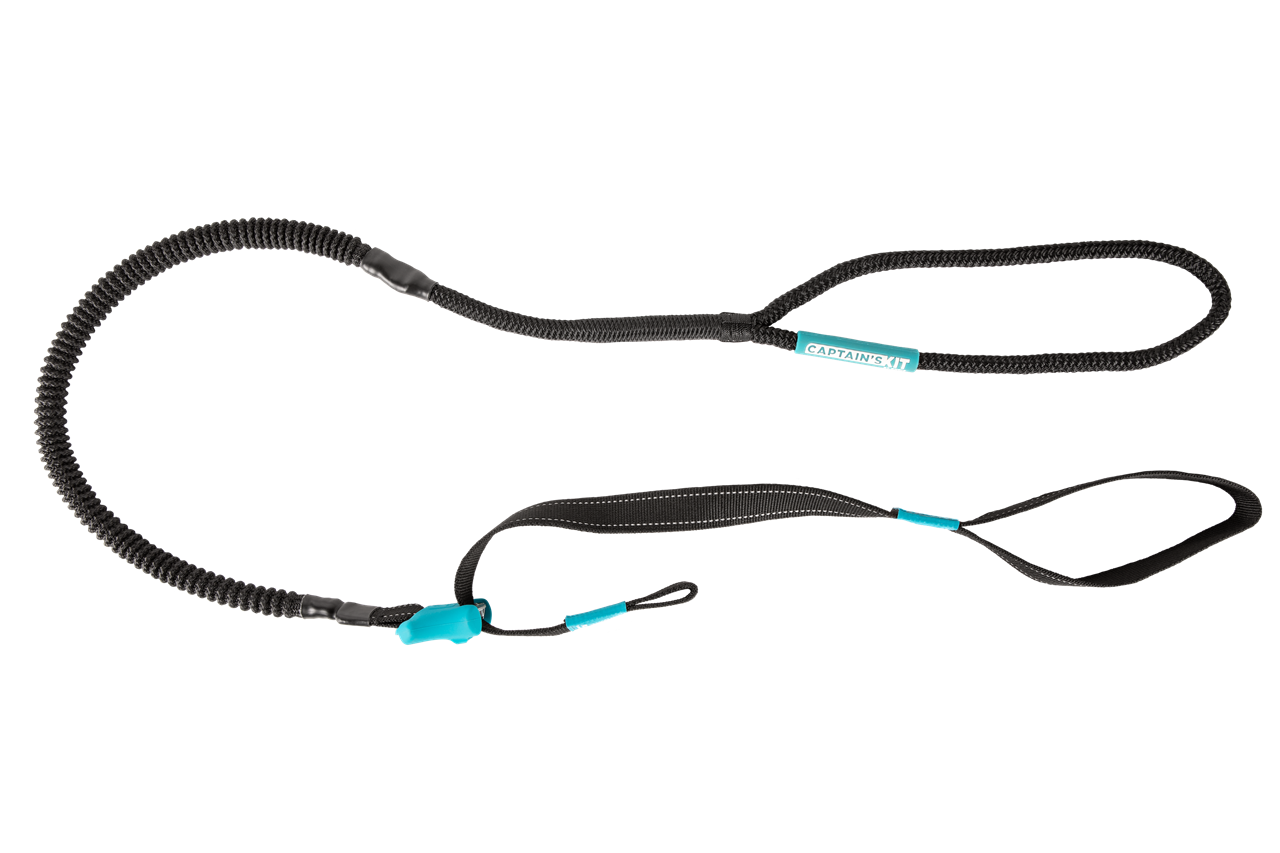 Captain's Kit - 6ft. Quick Release Adjustable Bungee Boat Dock Tie - Blue