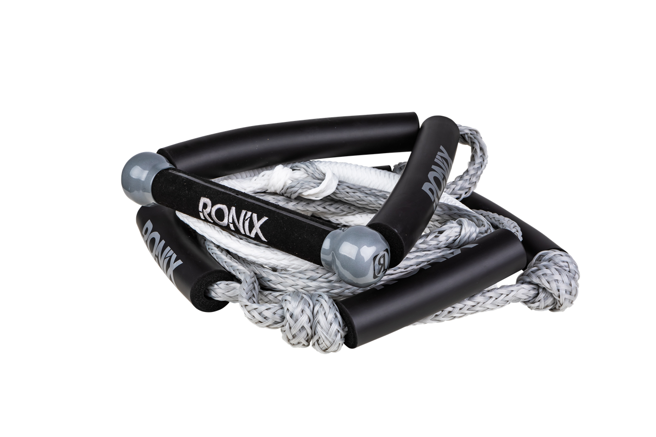 Bungee Surf Rope w/10 in. Handle Hide Grip - 25ft. 5-Sect. Rope - Silver
