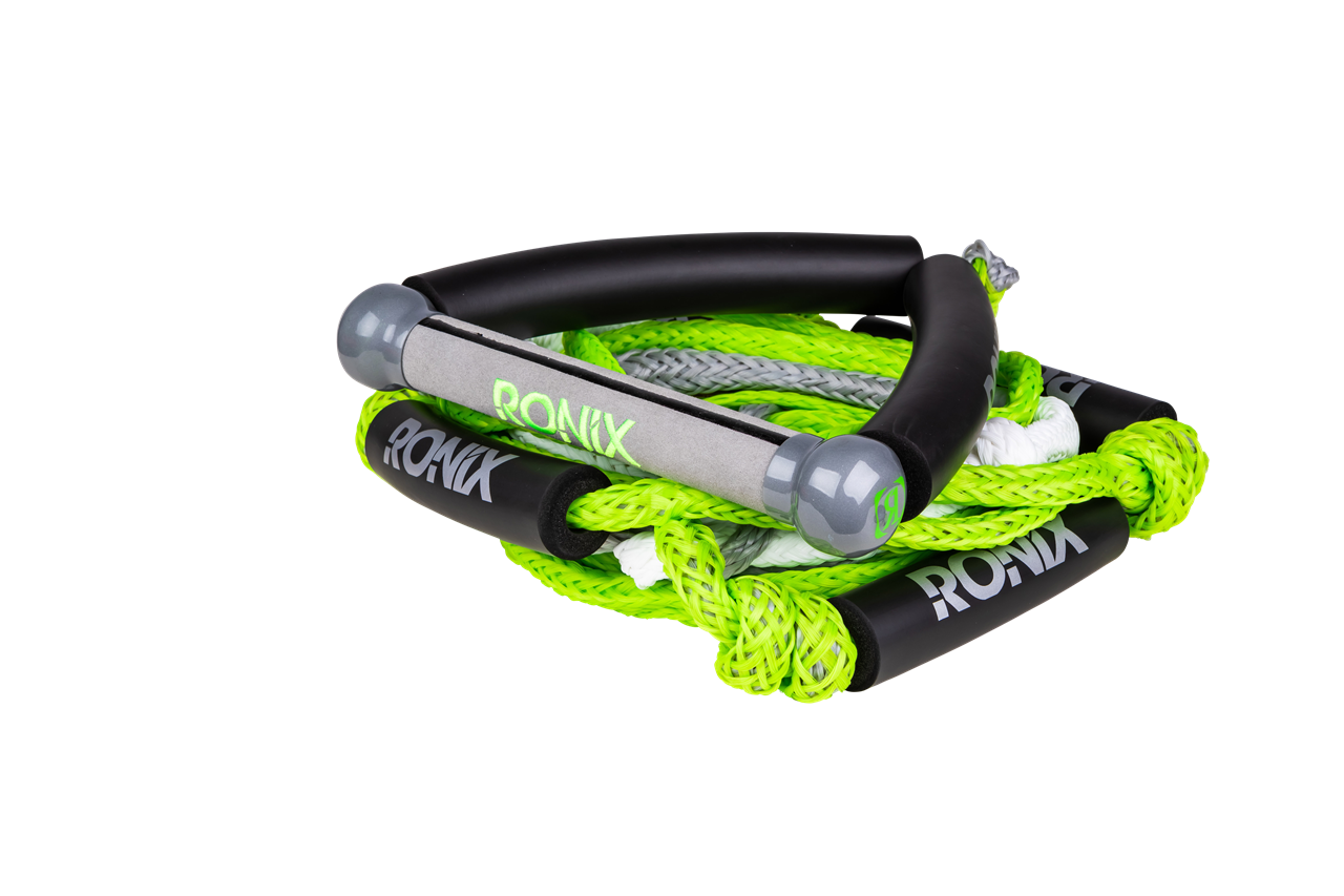 Bungee Surf Rope w/10 in. Handle Hide Grip - 25ft. 5-Sect. Rope - Green