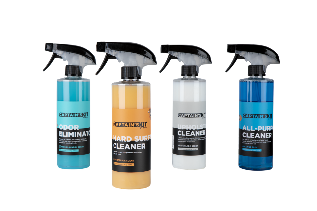 Captains Kit 4pack 16oz Cleaners (Upholstery, Hard Surface, Odor Elim., All Purpose)