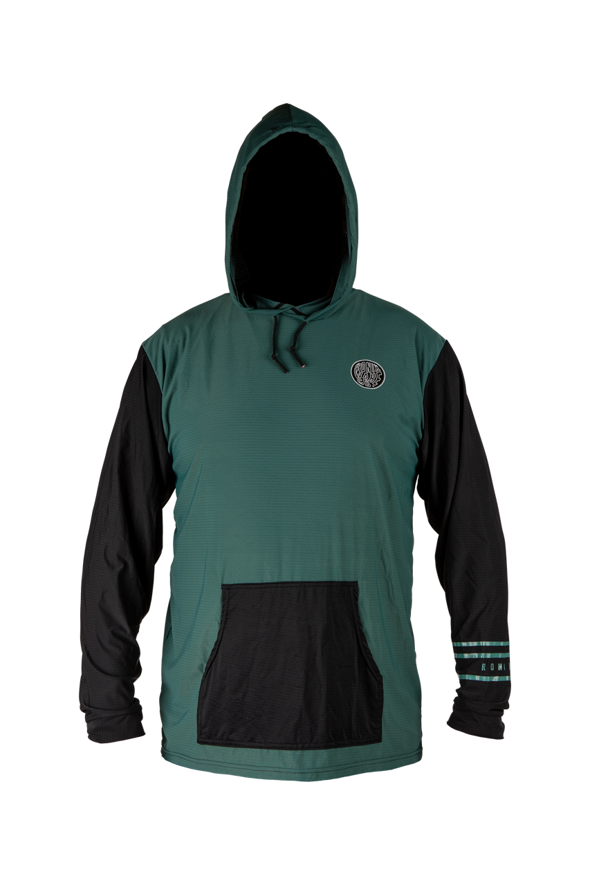 Men's UV Shade Wick Dry Hoodie - Jade / Black - XL